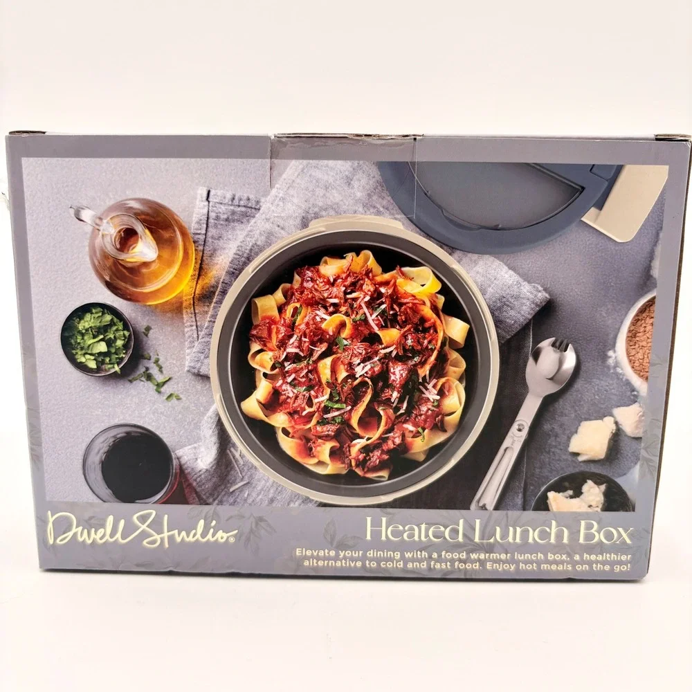 DwellStudio Heated Lunch Box 5 Cup Teal Floral Portable Food Warmer Home & Car